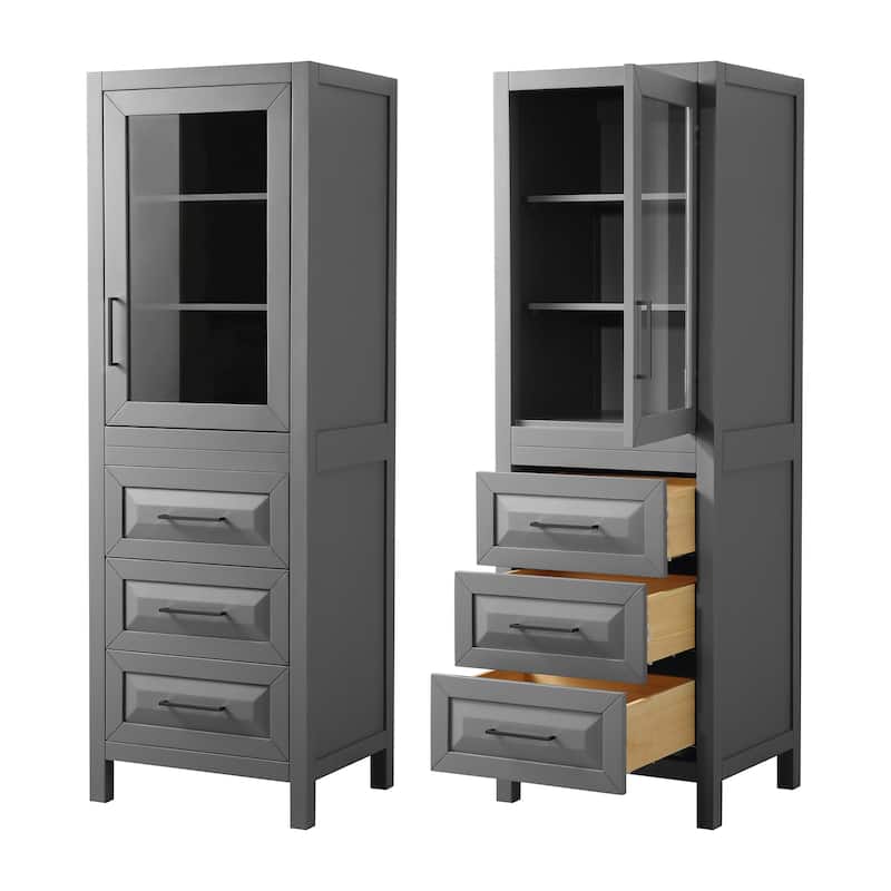 Daria Linen Tower with Cabinet Storage and 3 Drawers