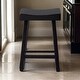 preview thumbnail 1 of 4, Bianca Counter Stool Set of 2, Saddle Seat, Farmhouses Black Solid Wood