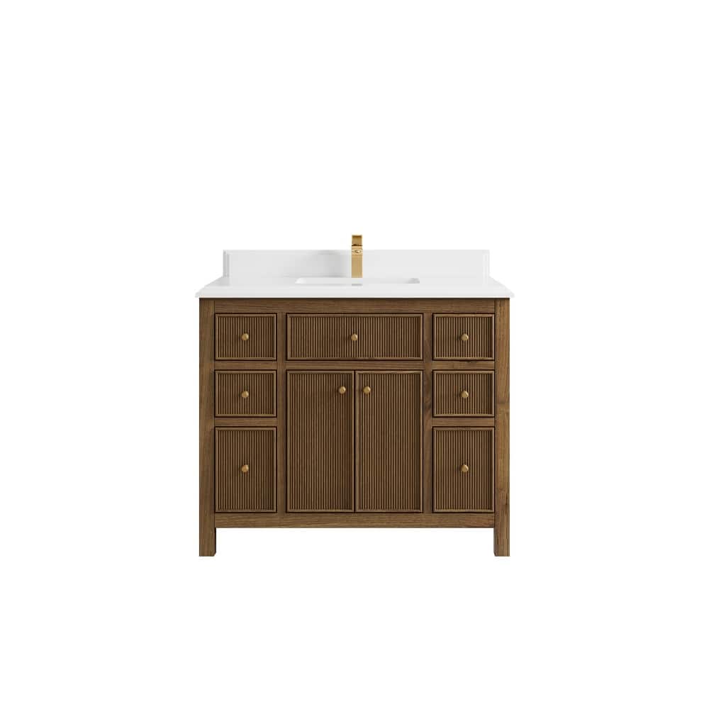Willow Collections 42 in. W x 22 in. D Sonoma Teak Single Sink Bathroom Vanity with Countertop