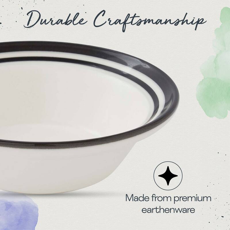 Portmeirion Set of 4 Potters Stripe Oatmeal Bowls - 6.5" D x 2" H