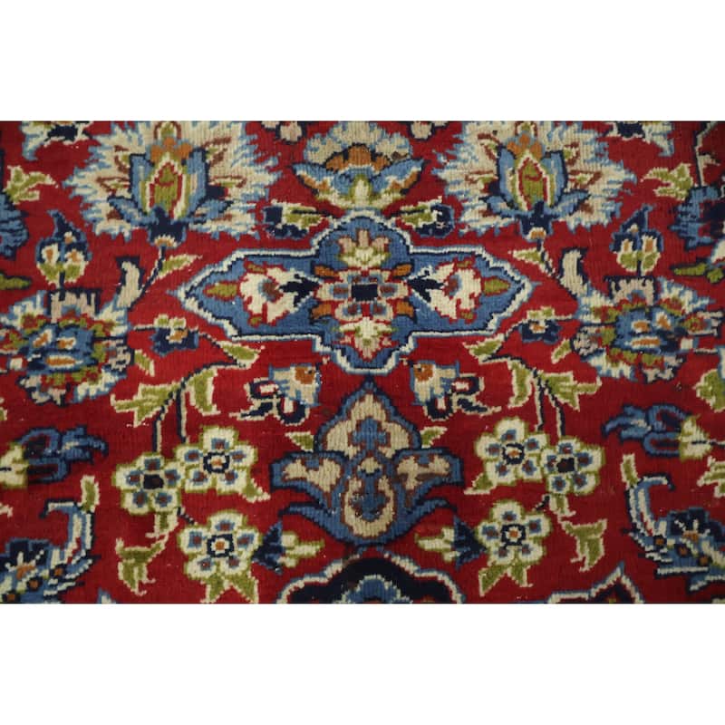 Hand Knotted Oriental 100% Wool Carpet Traditional Floral Red Najafabad Area Rug - 10' 5'' X 6' 8''