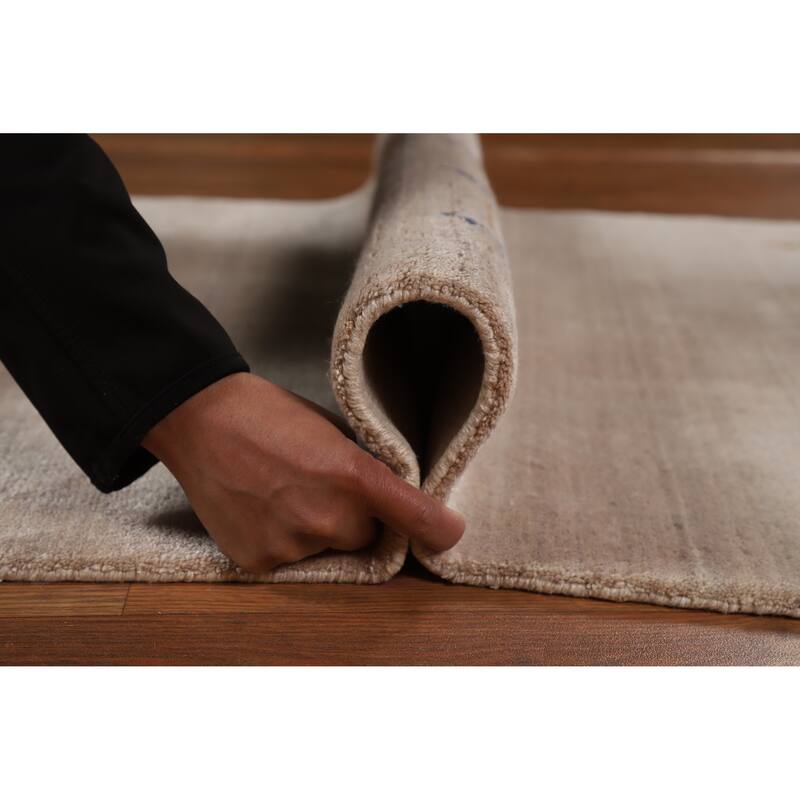 Modern Gabbeh Indian Foyer Rug Handmade Silk Carpet - 2'10"x 4'11"