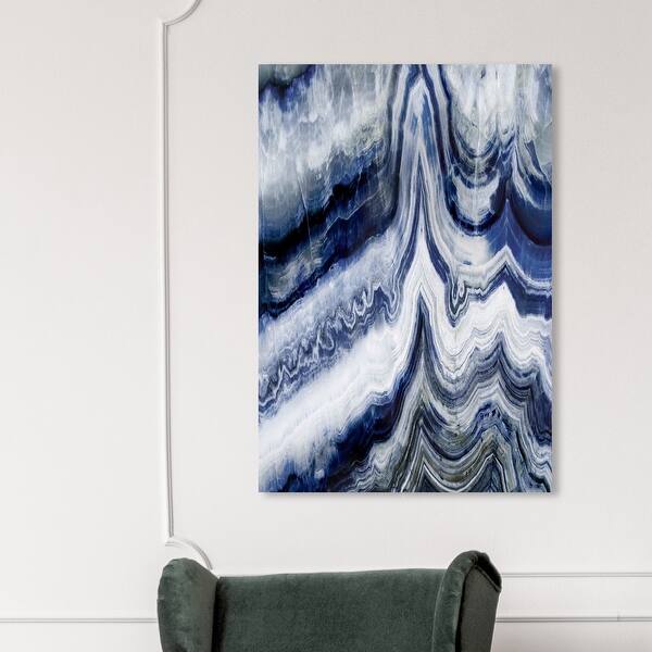 Blue White Abstract Canvas Wall Art Picture Print Indian South Asian Tapestries Home Decor