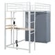 preview thumbnail 16 of 78, Modern Loft Bed with Desk & Wardrobe, Metal Loft Bed Frame with Shelves, USB Power Outlet, LED Light, for Kids Teens Adults