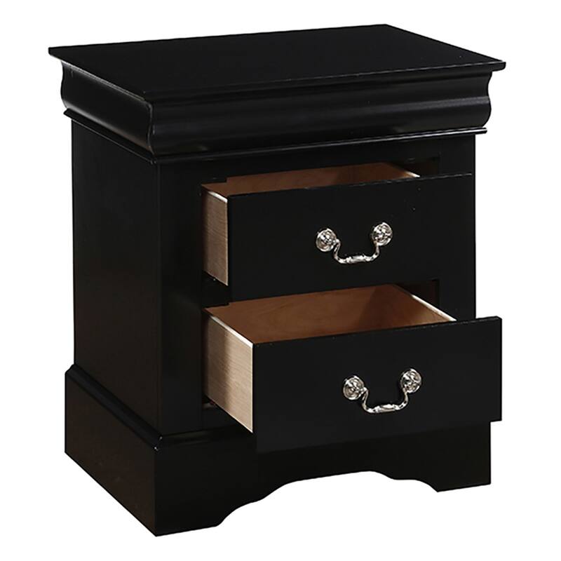 2-Drawer Nightstand with Metal Handles and Smooth Glide System