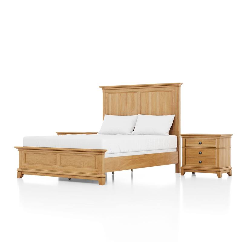 Furniture of America Wellington Farmhouse Natural Oak 3-Piece Solid Wood Kids Bedroom Set
