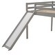 preview thumbnail 12 of 36, Full Size Multifunctional Wooden Loft Bed with Slide & Ladder for Kids