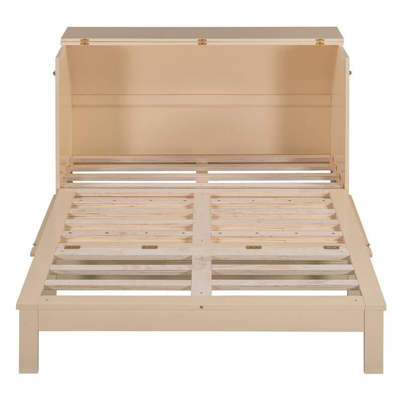Full Roller Skate Murphy Bed with Charging Station & Dual Storage Drawers