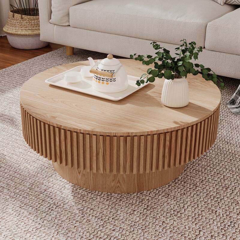 Lift-top Coffee Table Solid Wood Veneered Coffee Table with Storage and Adjustable Height