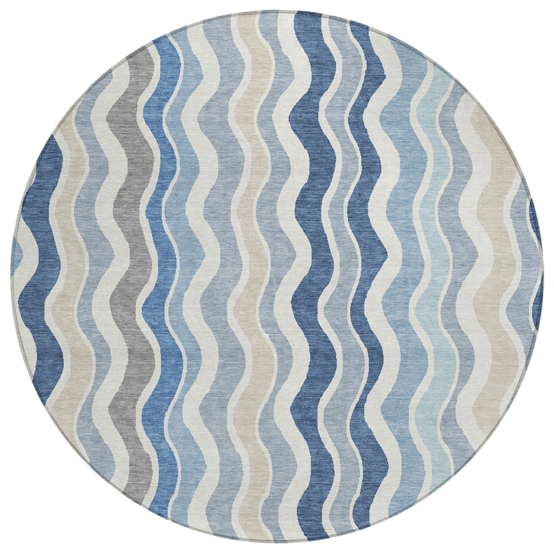 Machine Washable Indoor/ Outdoor Funky Stripe Chantille Rug