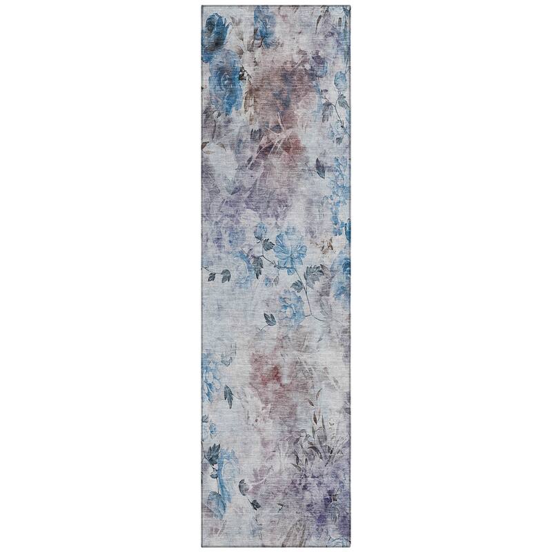 Machine Washable Indoor/ Outdoor Chantille Vanishing Floral Rug