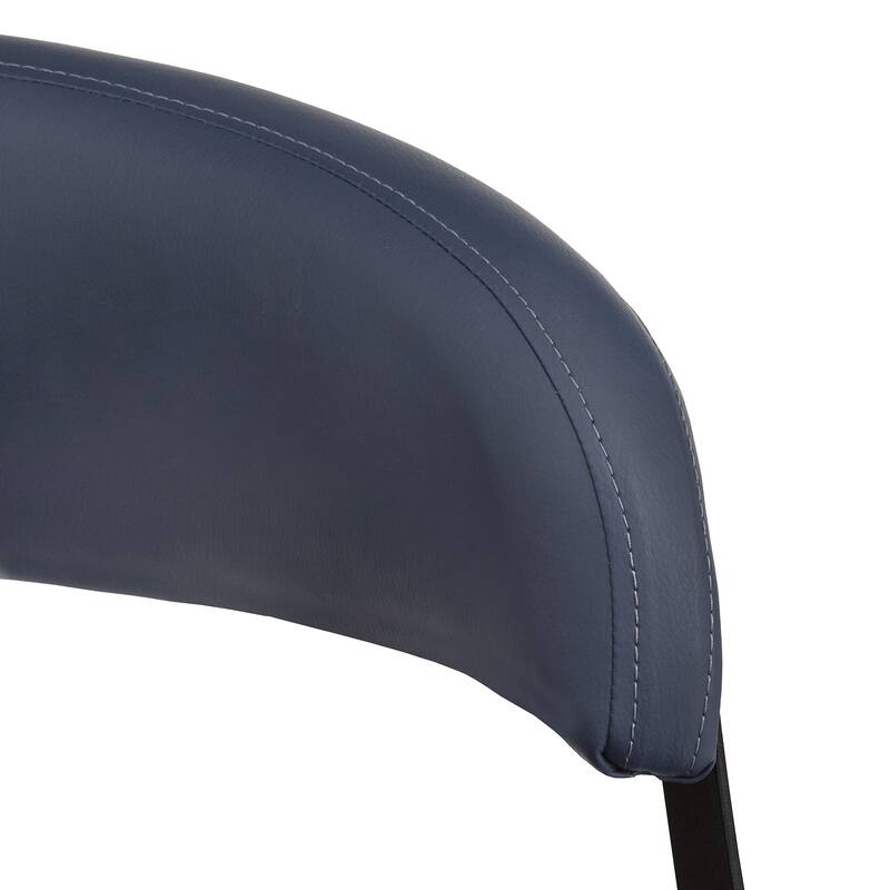 Bacalar Black Finish Metal Round Counter Height Table with Vegan Leather Swivel Chair Set by iNSPIRE Q Modern