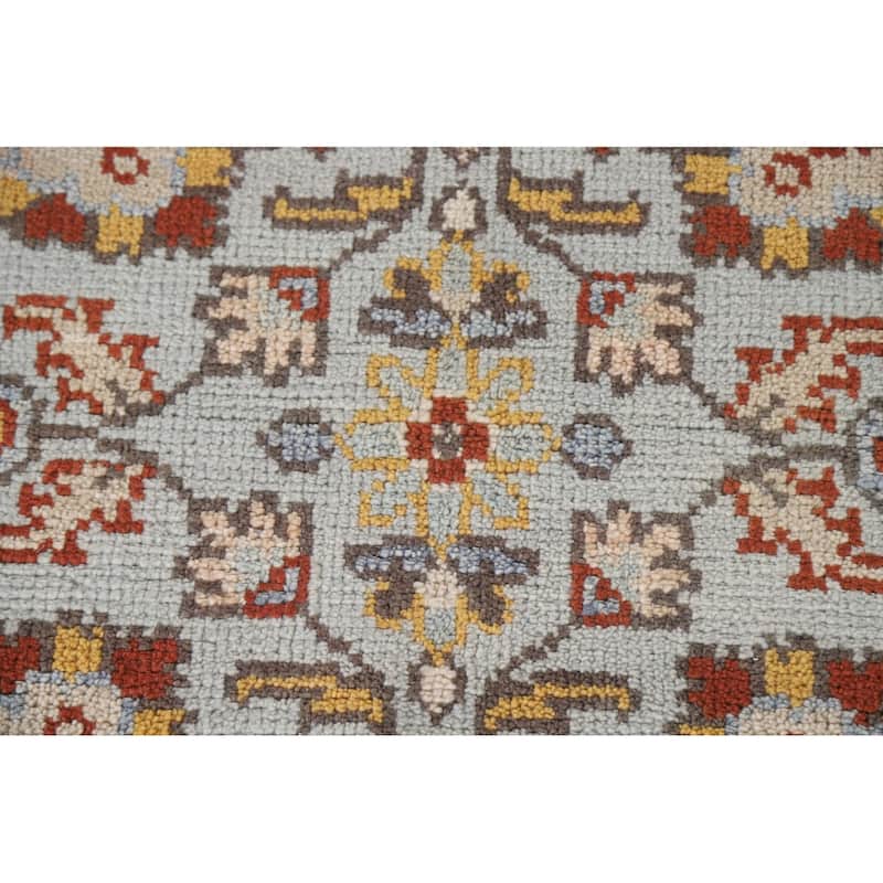 Light Blue Heriz Serapi Indian Octagon Rug Handmade Wool Carpet - 5'10"x 5'10"