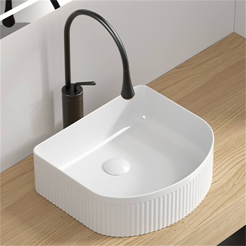 Modern Rectangular Vessel Sink - White