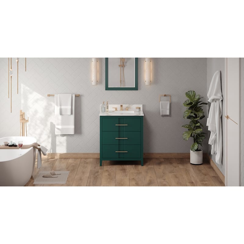Jeffrey Alexander VKITKAT30R-QUARTZ Katara 30" Free Standing Vanity