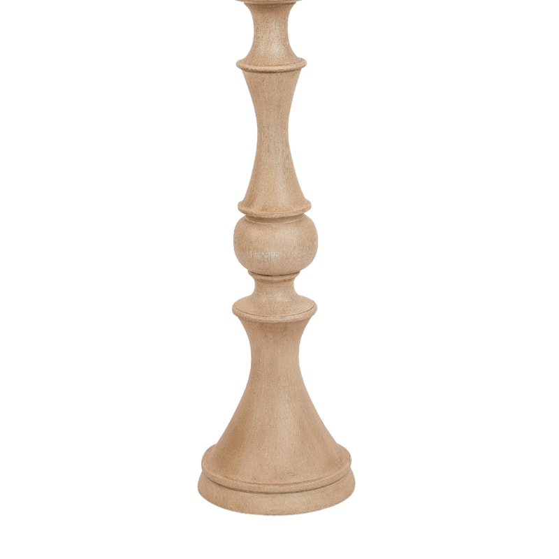 Beige Polyresin Novelty Floor Lamp with Linen Shade and Brown Base - 11” x 11” x 63” (D x W x H)