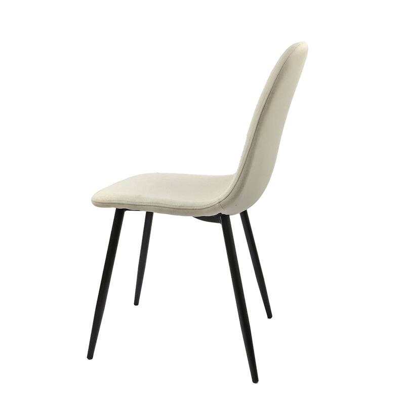 Modern Accent Chairs with Black Metal Legs for Dining Room (Set of 4)