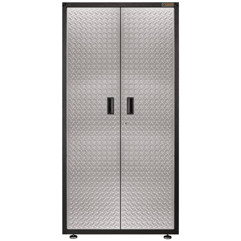 Gladiator GarageWorks, Ready-to-Assemble Large GearBox Cabinet - Hammered-Granite/Silver Tread