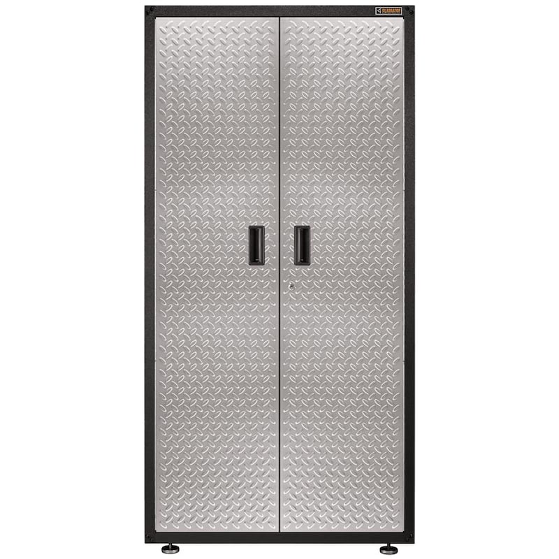 Gladiator GarageWorks, Ready-to-Assemble Large GearBox Cabinet - Hammered-Granite/Silver Tread