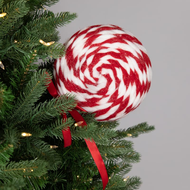 Twisted Yarn Peppermint Lollipop Christmas Pick - 19.25"