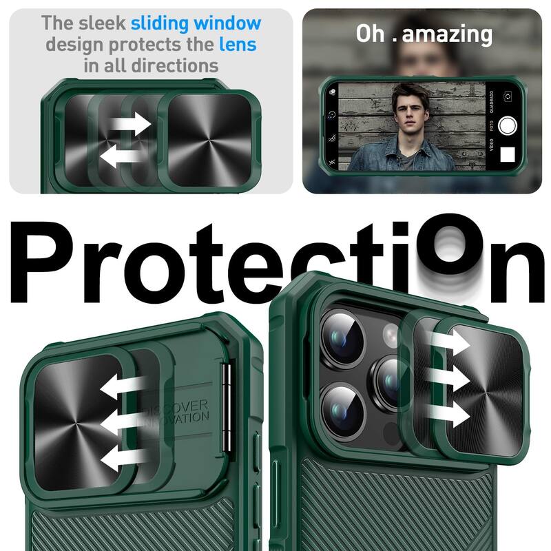 iPhone 16 Pro Max Camera Protection Kickstand - Case Compatible with Mag Safe, Protective Shockproof Military, Phone Case