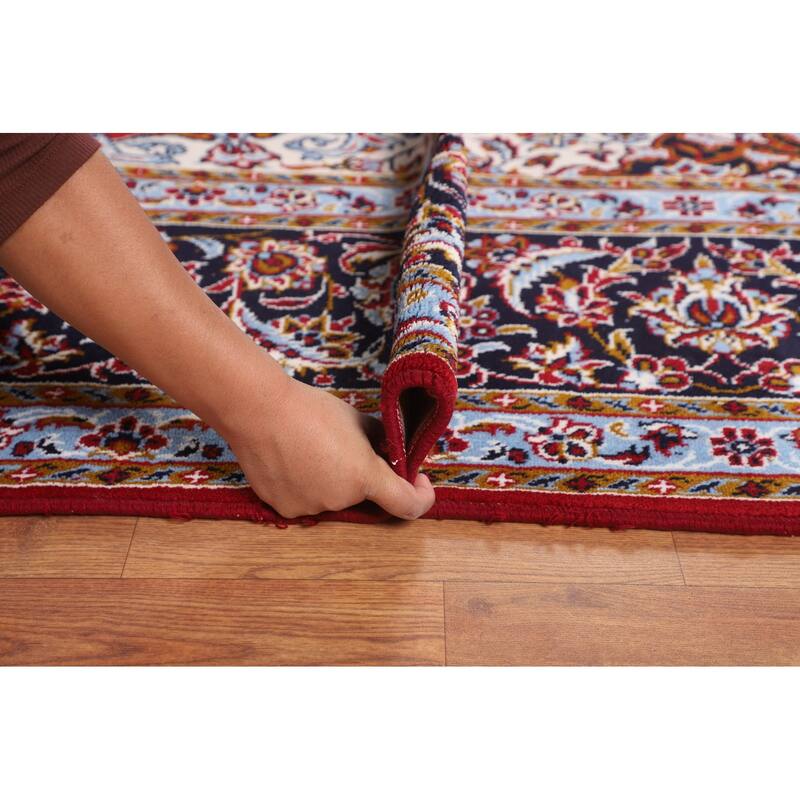 Red Floral Kashan Turkish Area Rug Home Decor Machine-Made Carpet - 9'9" x 13'4"