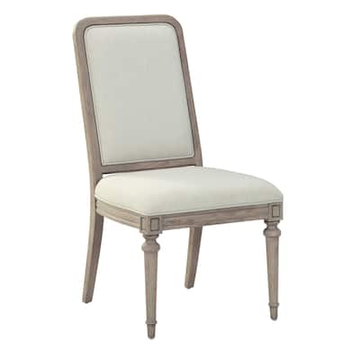 Driftwood and Ivory Upholstered Dining Side Chair