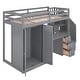 preview thumbnail 13 of 34, Twin Loft Bed with Wardrobe, Desk, Drawers, Cabinet, and Staircase, Grey