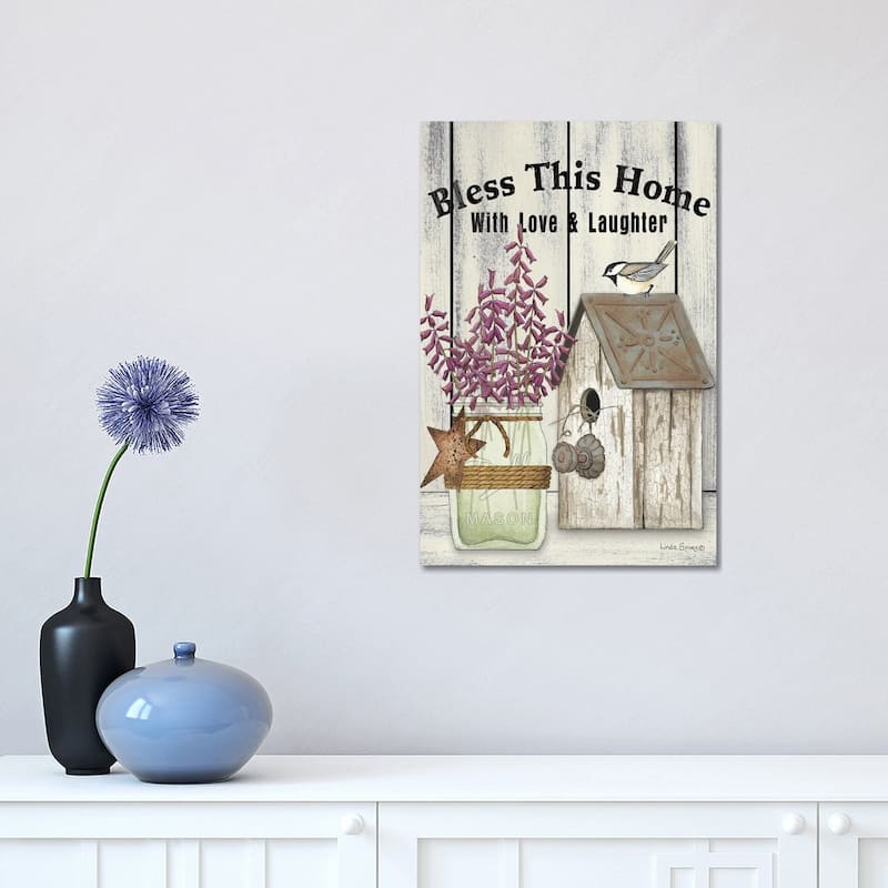 iCanvas "Bless This Home" by Linda Spivey Canvas Print - 18x12x1.5