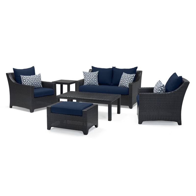 Deco 6 Piece Sunbrella Outdoor Patio Love and Club Seating Set