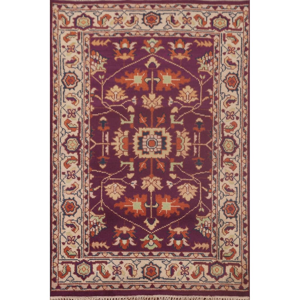 Oushak Oriental Foyer Rug Hand-Knotted Wool Carpet - 3'11" x 6'0"