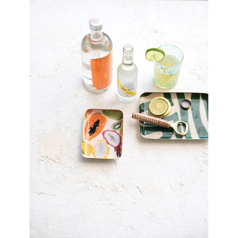 Abstract Enameled Metal Trays