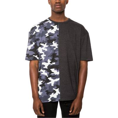 Jaywalker Mens Spliced Oversized Basic T-Shirt,, Grey, Medium
