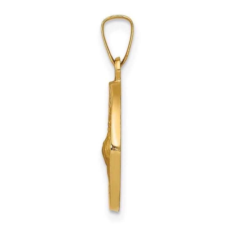 Curata 14k Yellow Gold 18" Satin St. Francis Of Assisi Medal Pendant Necklace