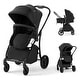 preview thumbnail 1 of 15, Babyjoy 2 in 1 Baby Stroller Folding High Landscape Pushchair with - See Details Black