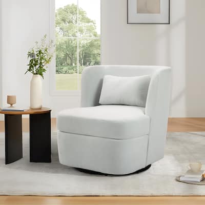 Modern Boucle Linen Upholstered Swivel Accent chair