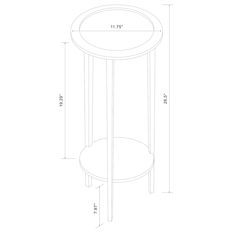 Kirk 1-shelf Round Wood Plant Stand Side Table Espresso