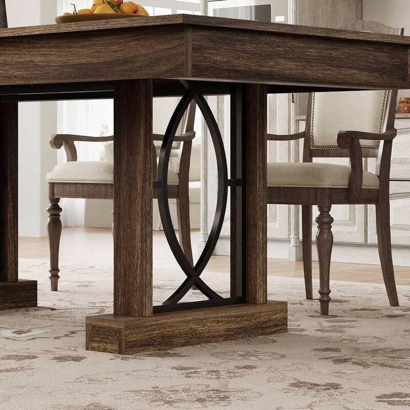 71-inch Elegant Dining Table with Storage Drawers for Dining Spaces (Only Table)