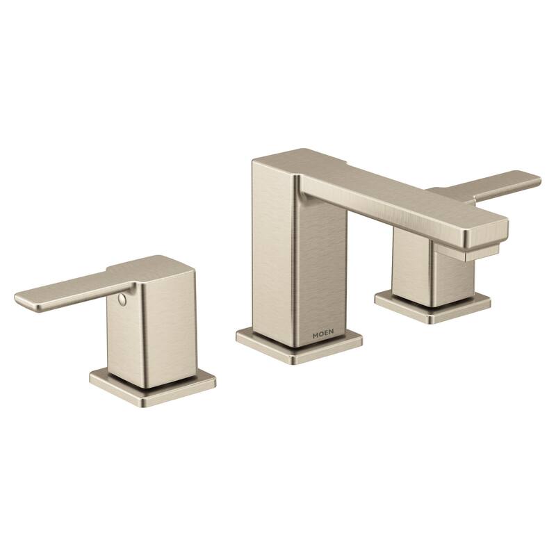 Moen TVS6721 90 Degree 1.2 GPM Widespread Bathroom Faucet with Pop-Up - Brushed Nickel