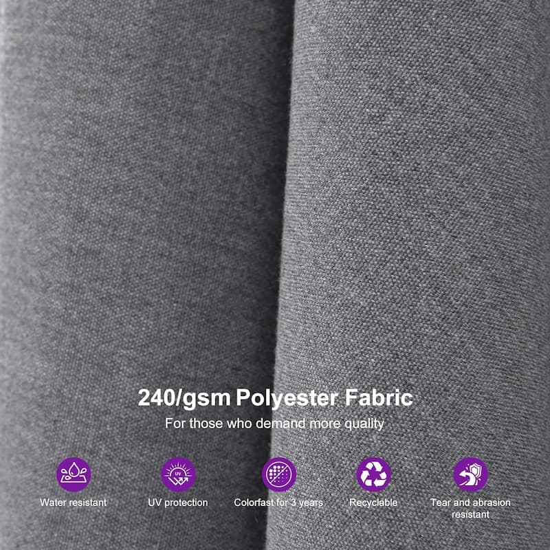 PURPLE LEAF 8 ft Stylish UV50+ Fade Resistant Patio Cantilever Umbrella with 360-degree Rotation