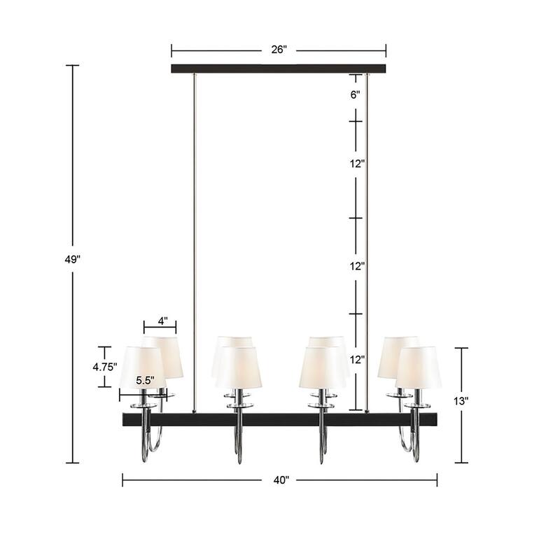 8-Light Traditional Chandelier with Drum Shades for living room,bedroom,and dining room