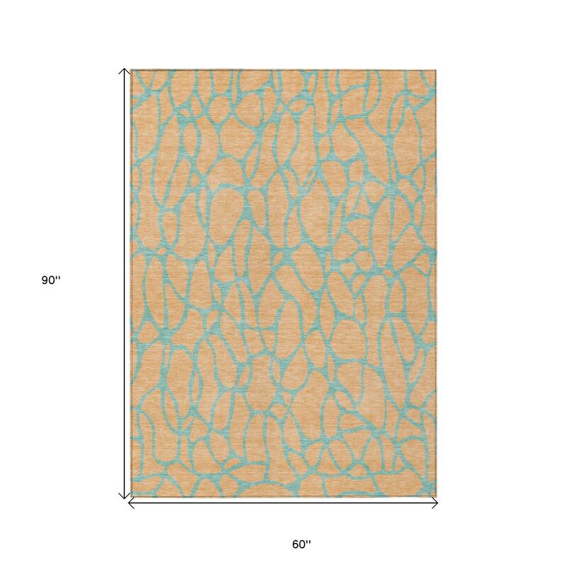 HomeRoots Geometric Transitional Rectangle Outdoor Rug
