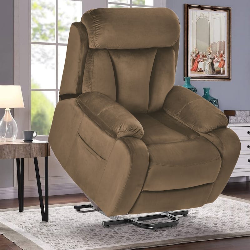 Electric Power Lift Recliner Chair Remote Control Recliner Sofa,Heavy duty Reclining Chair for Elderly Recliner Sofa for Bedroom - Brown