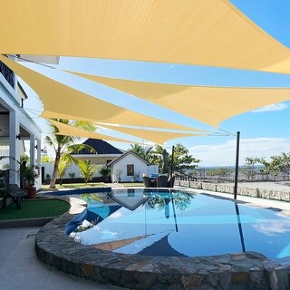 16'X26'X26' Sand Sun Shade Sail Triangle Canopy 185 GSM Durable Fabric ...
