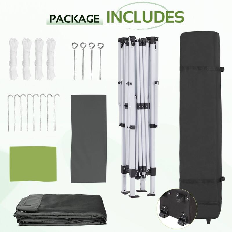 13x13 FT Pop Up Canopy Tent with Netting, UPF 50+ Outdoor Canopy with Automatic Eaves & One-Push Lock, for Patio & Parties