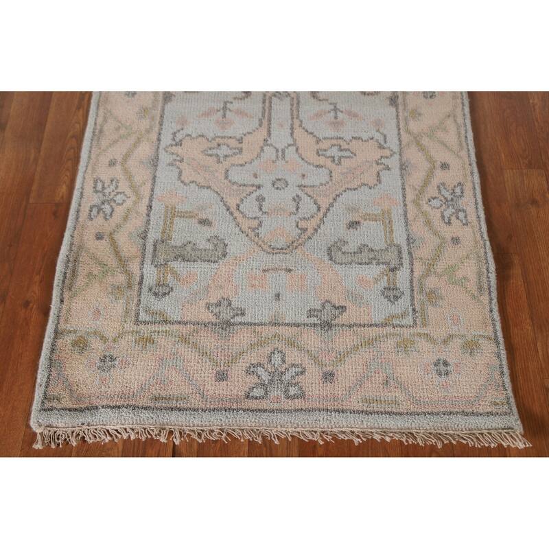 Oushak Oriental Runner Rug Hand-knotted Wool Carpet - 2'8"x 16'0"