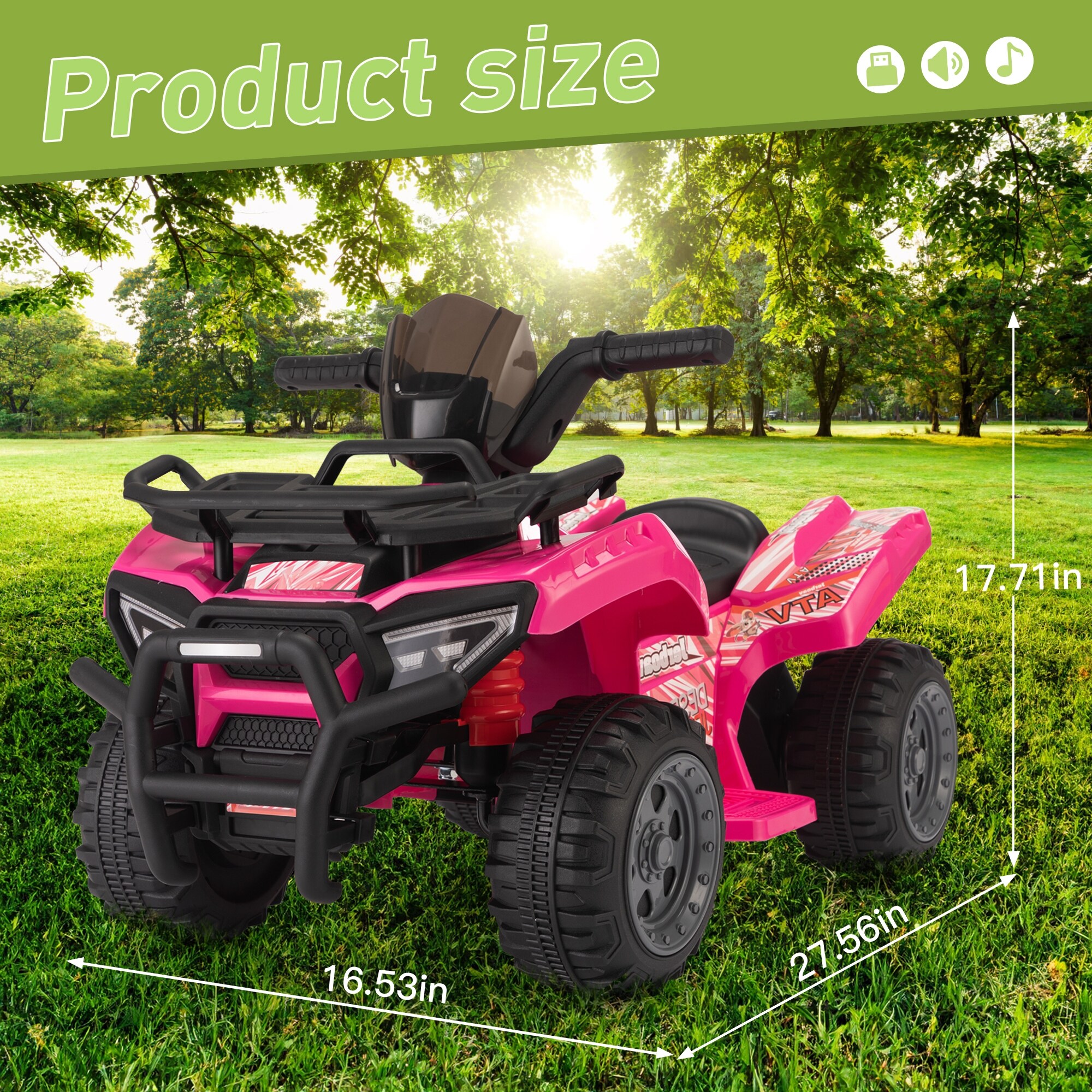 Interactive 6V Ride-On: Dashboard, Safety Lights, and