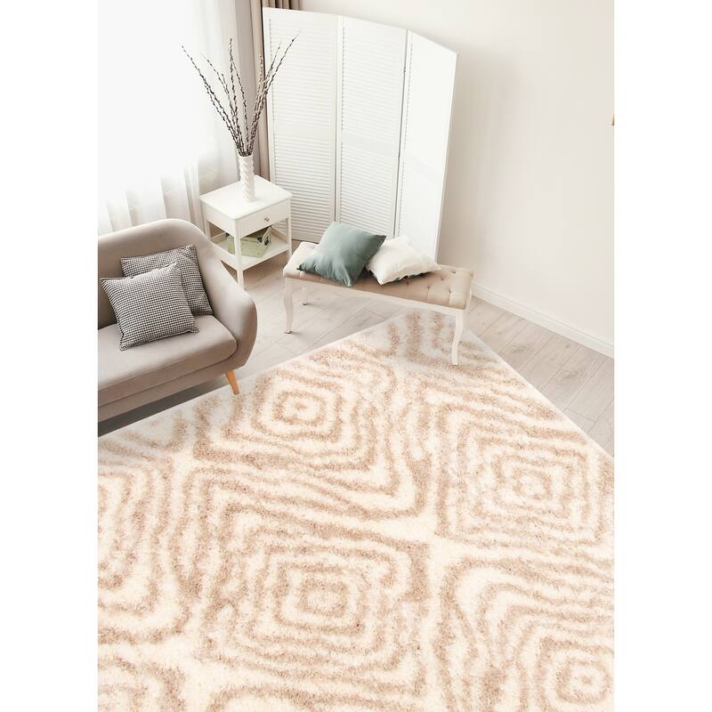 ECARPETGALLERY Agadir Abstract Contemporary Shag Rug