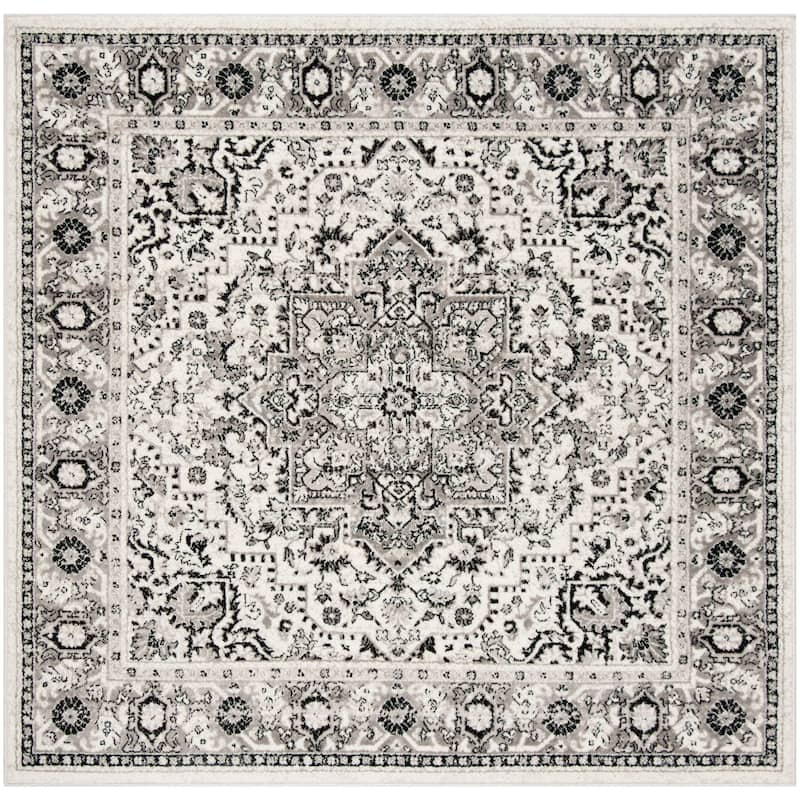 SAFAVIEH Skyler Agoritsa Oriental Boho Rug - 6'7" Square - Grey/Ivory