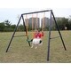 preview thumbnail 9 of 7, Two Station Swing Set for Children Double the Outdoor Fun - 102"L x 74"W x 71"H